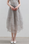 Marc Le Bihan Silk Skirt Six-layer Gauze 25930 Series French Hand-dyed MLB-25930-QHUI Light Gray Gris Clair